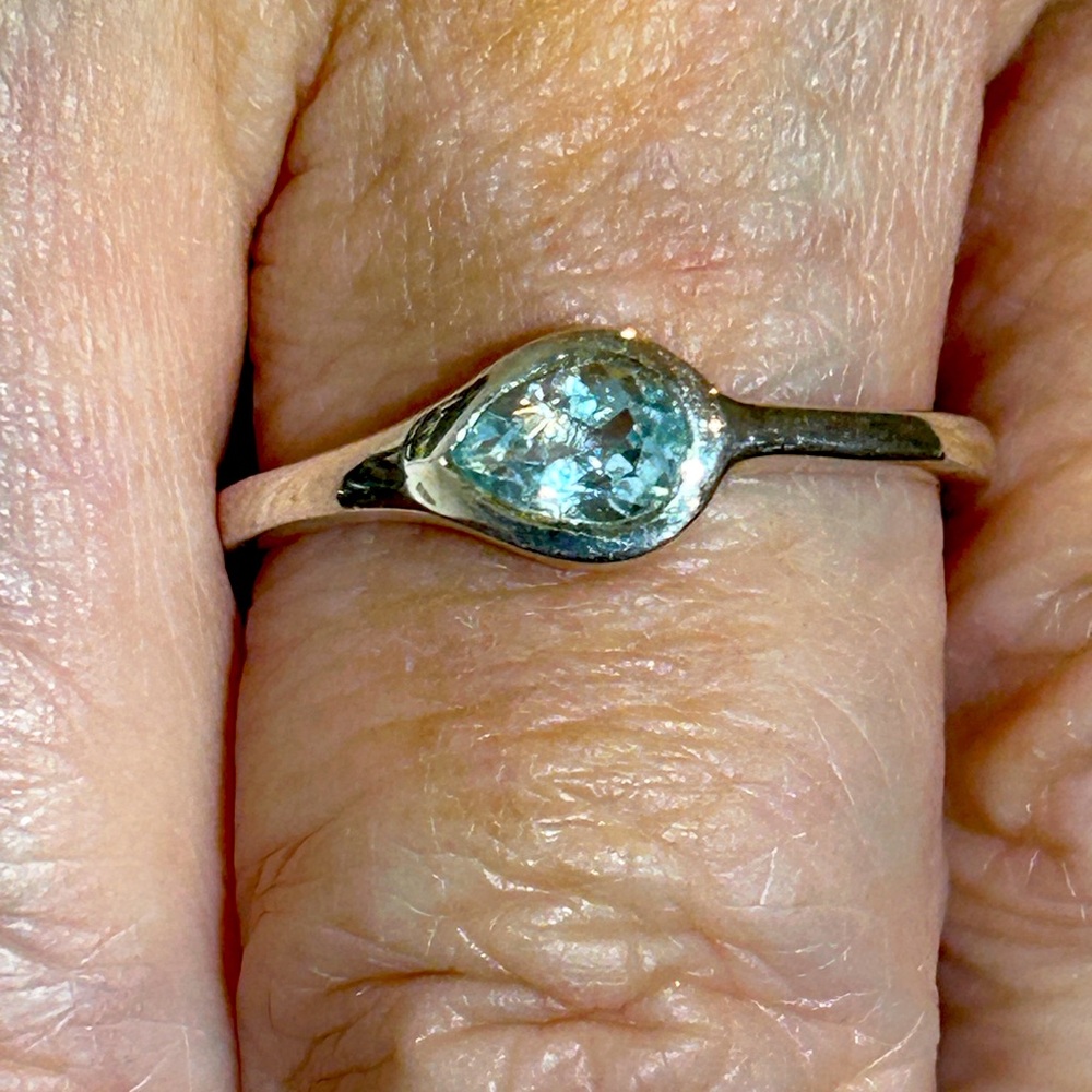Silpada Sterling Silver Ring with Light Blue Gemstone and Elegant Design